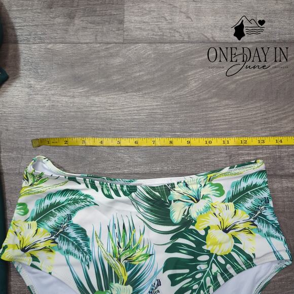 Suuksess Drawstring Tropical Tankini Swimsuit Size M - Picture 3 of 5